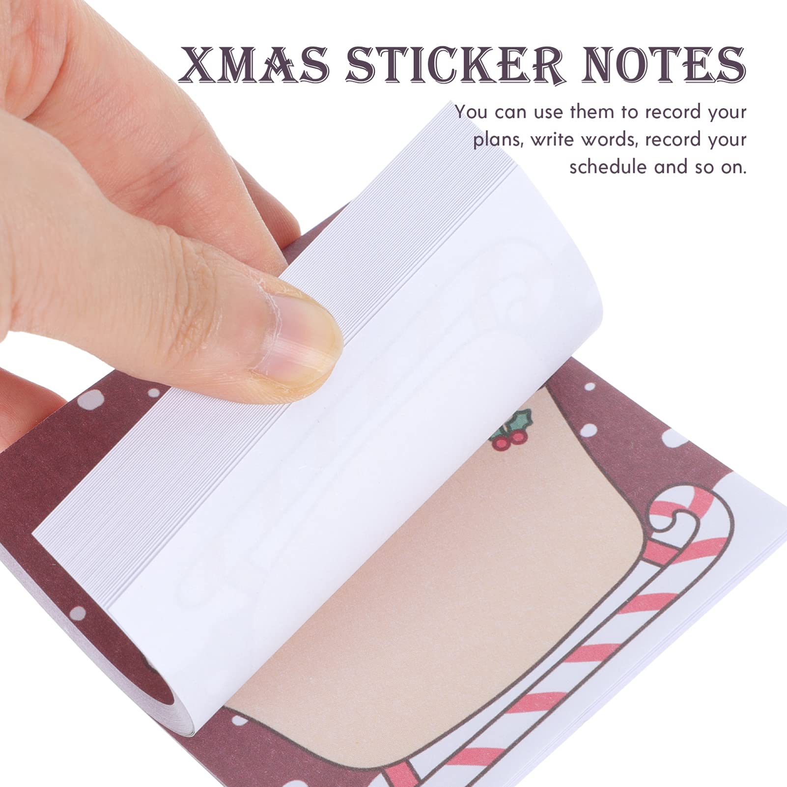 NUOBESTY 48stücke Weihnachts-sticker-notizen Selbstklebende Notizblöcke Für Dekoration Bunte Kreative Haftnotizen Für Schule Büro Und Zuhause