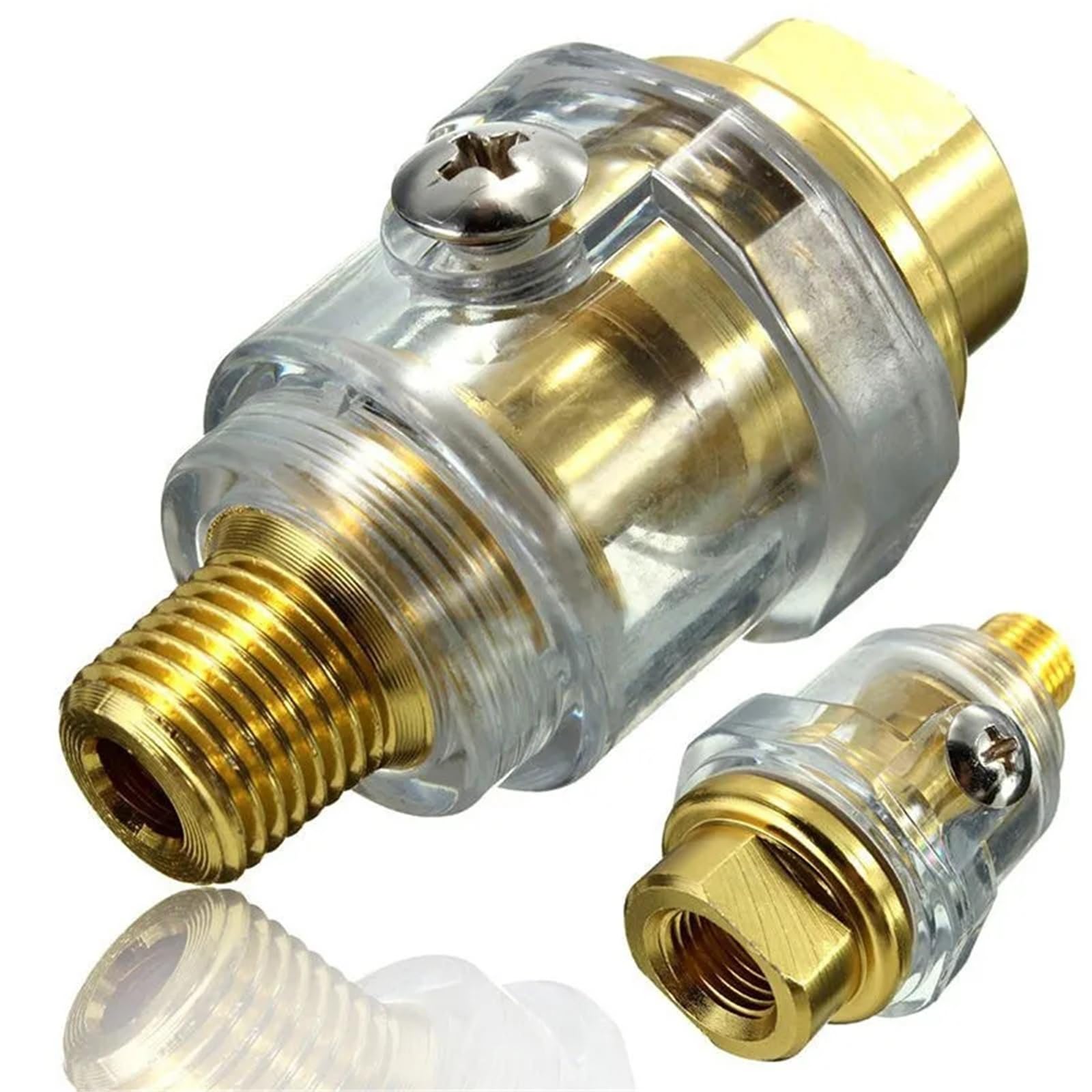 Mini lubrificatore in linea for aria compressa con porta NPT da 1/4" for utensili pneumatici e sistemi di compressione(4 pack)