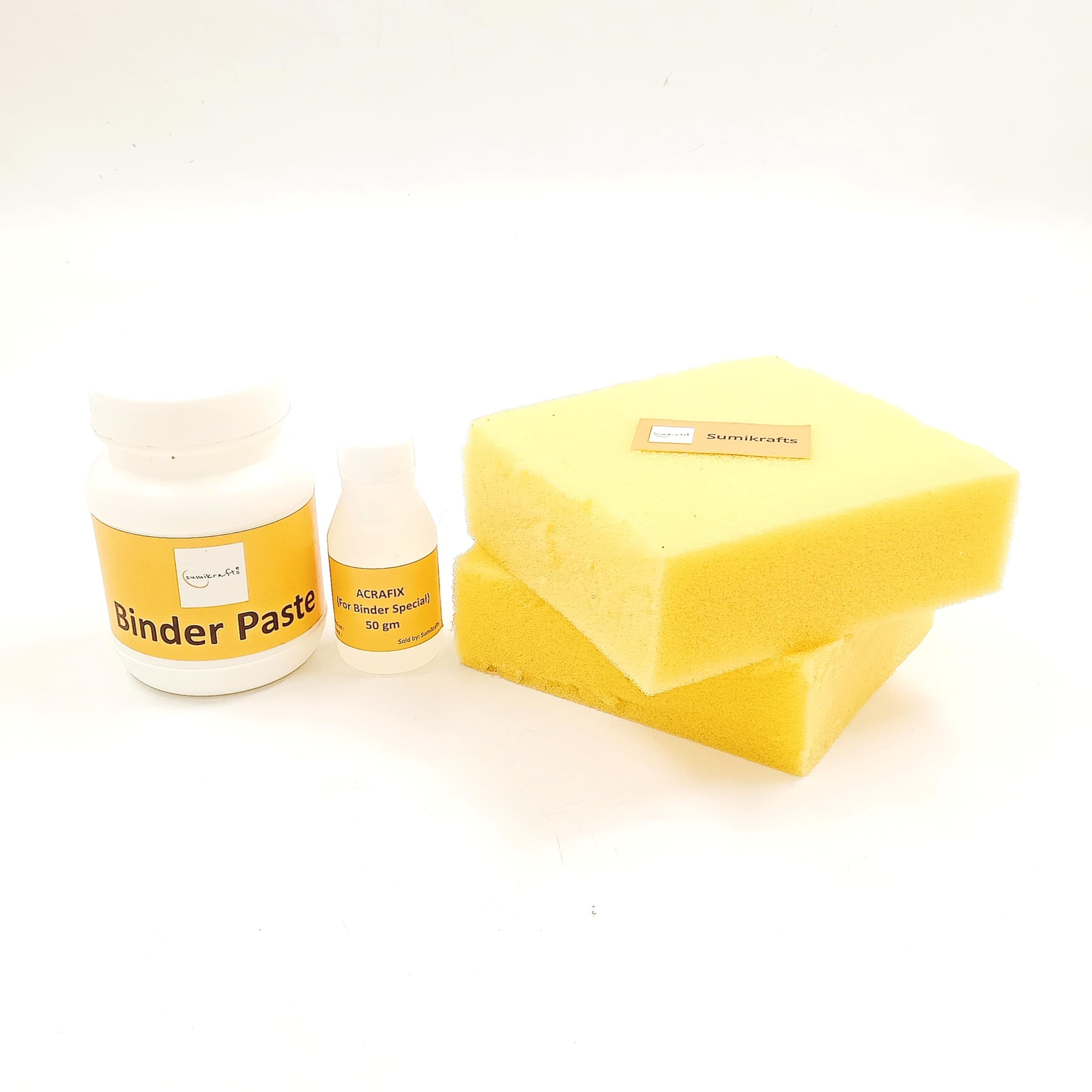 Binder Paste 200gm+acrafixer 50gm+2 Sponge (10cmx10cm)- Screen Printing-Hand Block Printing Essentials- for Arts and Crafts-image-21