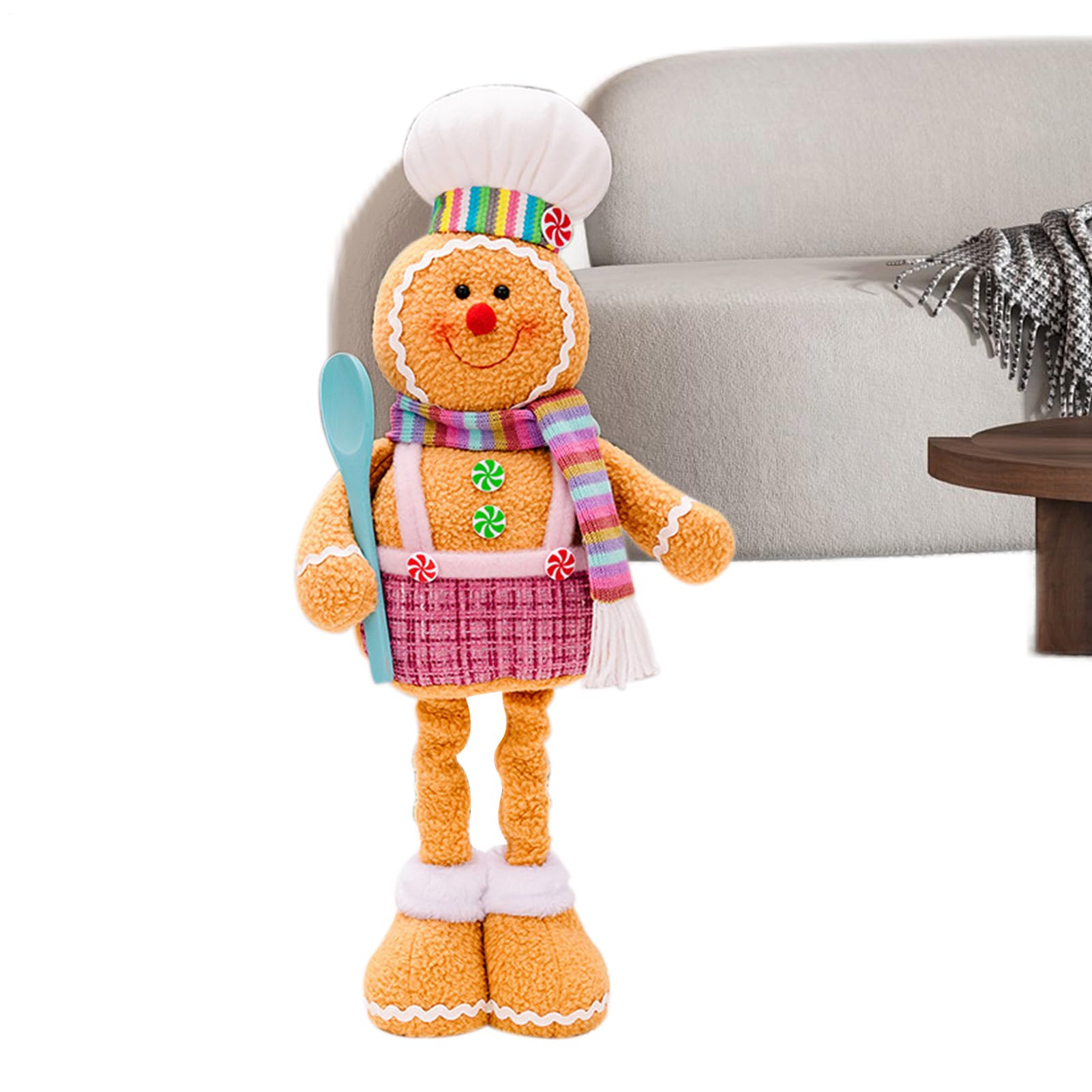 Décoration de Noël en pain d'épices en peluche extensible h45-75cm