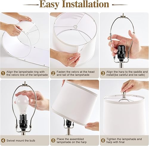 Miniatura 6 de Juego de 2 lámparas de mesa de cerámica de 21 pulgadas, lindas lámparas de escritorio de color albaricoque rosa para dormitorio, temperatura de