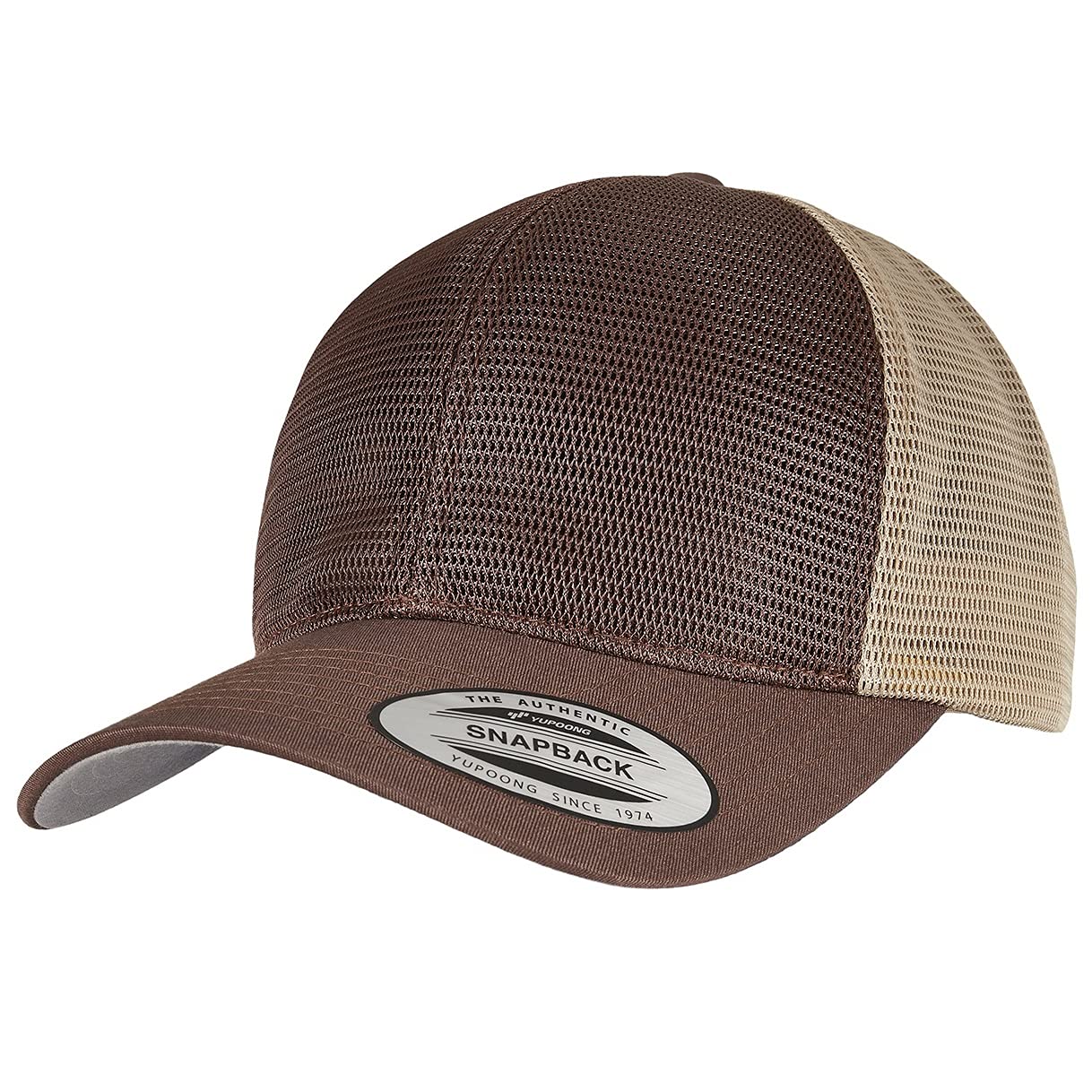 Flexfit Unisex YP Classics 360 OMNIMESH Cap 2-Tone Baseballkappe, Brown/Khaki, one Size