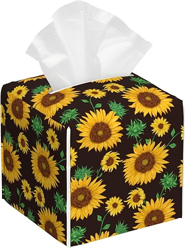 Miniatura 10 de Caja de pañuelos de fútbol americano en fuego y agua, soporte de caja de pañuelos de cuero, organizador de papel facial cuadrado, dispensador para