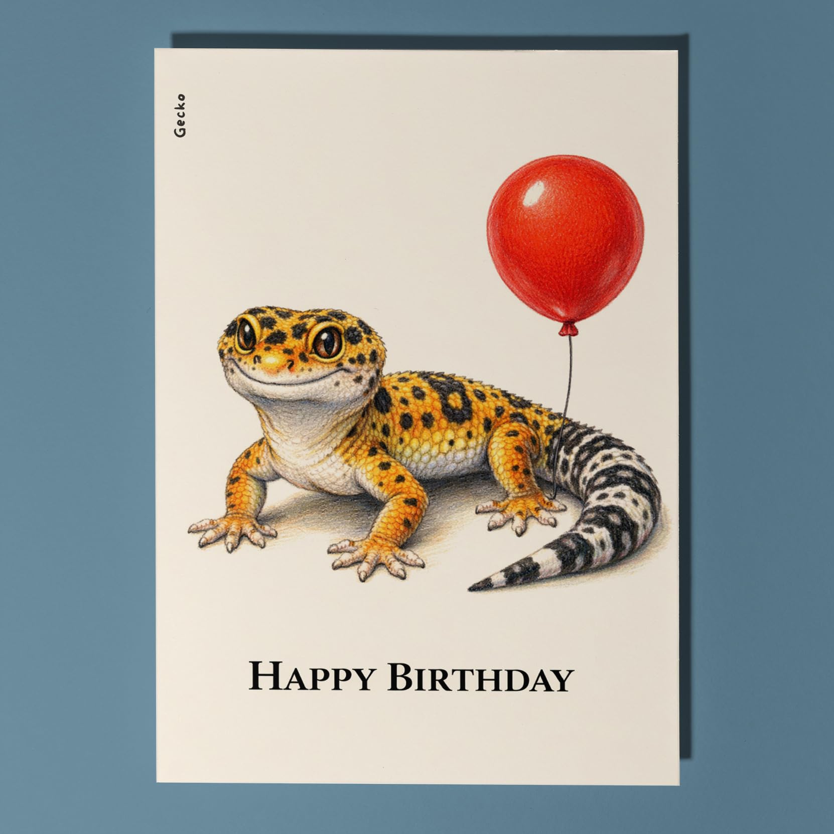 Animal Hugs Series Gecko: Sending you a little grin Happy Birthday Card Premium quality Greeting Card and Envelope Personalised Friends Family members
