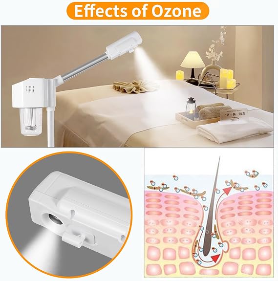 Professional Facial Steamer, Hot Mist Spray with Ozone, Vaporizador Face Steamer for Esthetician, SPA at Home, Black