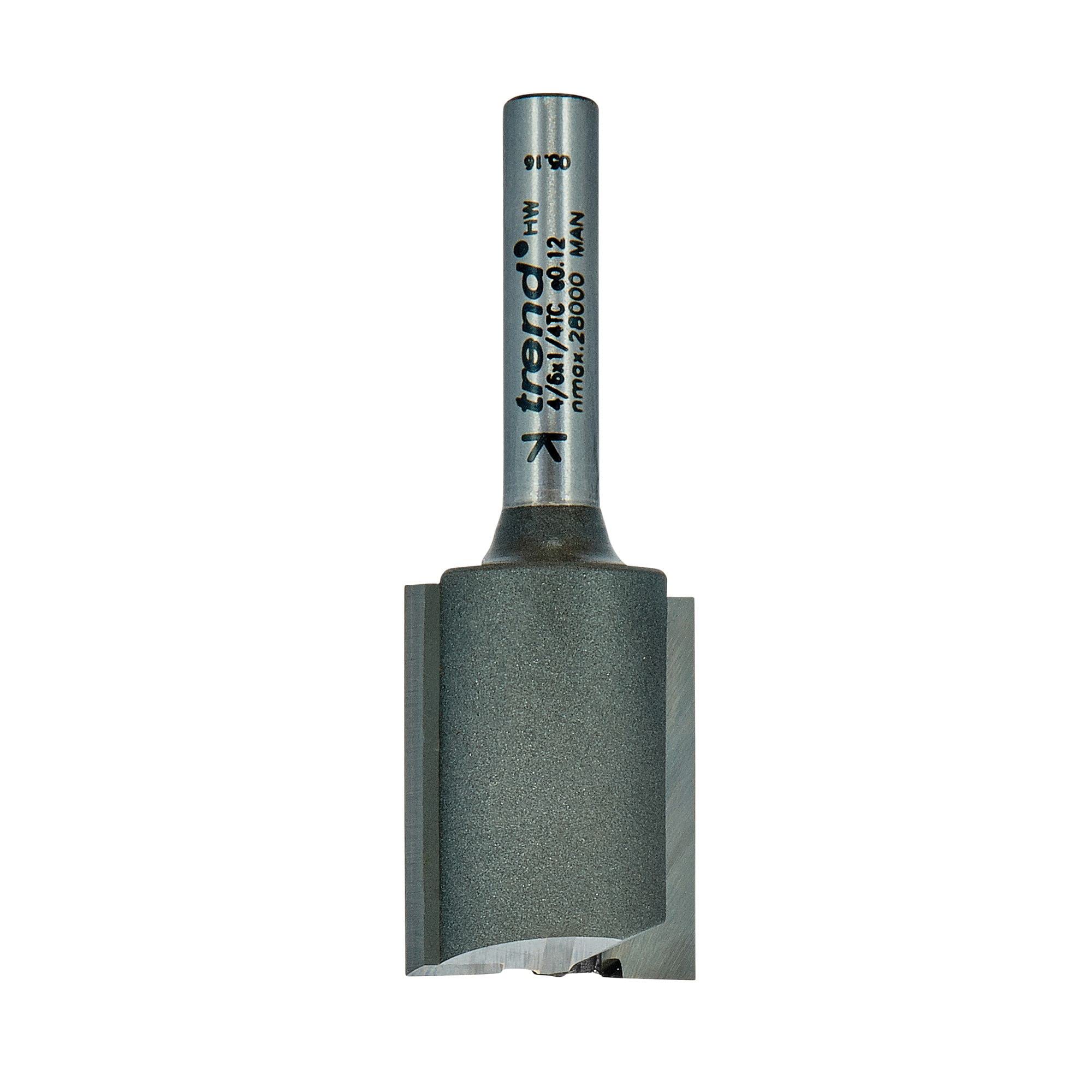 Trend Frez prosty 2-ostrzowy TCT 1/4" Ø20 mm, dł. skrawania 25 mm | Frez TCT z węglika wolframu 2 ostrza do gładkich prostych frezowań; dł. skrawania 25 mm, Ø20 mm, 1/4".