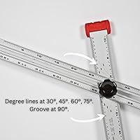 Vista 3 de Kapro - 317 Adjustable Drywall T-Square Tool - Aluminum - for Layout and Marking - Features Sliding Head and Dual Directional Printed Scale - 48 Inch