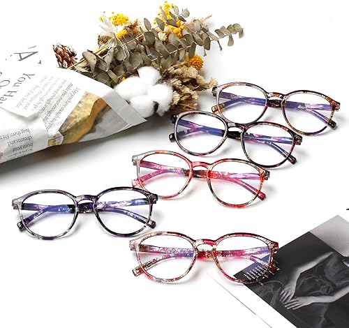 Miniatura 7 de SIGVAN Lentes de lectura para mujer, bloqueo de luz azul, bisagra de resorte, patrón elegante, lectores de impresión para mujer