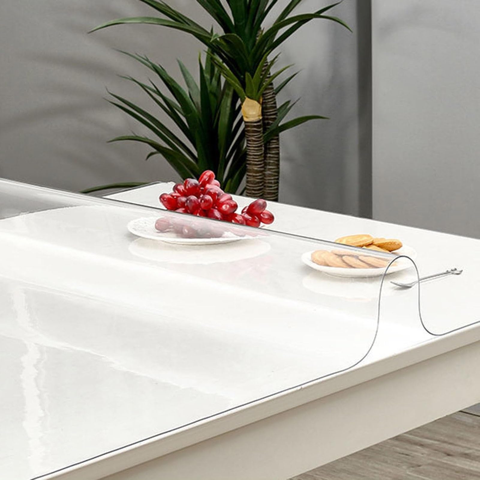 Alfombrilla de escritorio de plástico PVC de 15 a 83 pulgadas, protector de mesa transparente de 1,5 mm de espesor, impermeable, resistente al calor, for mesas, mesa de café, escritorio, rectángulo (
