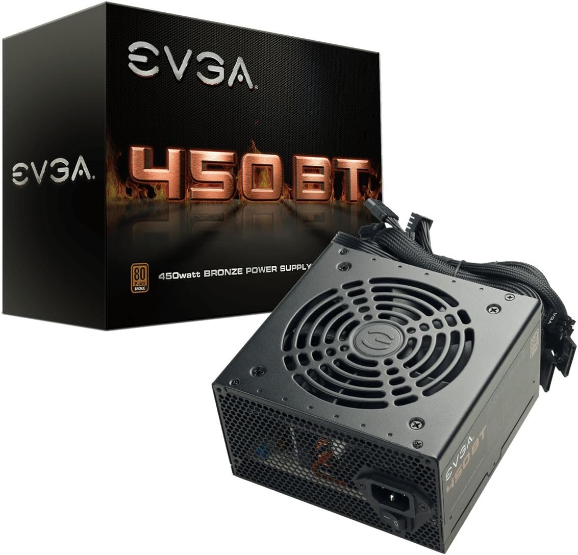 EVGA 450 BT, 80+ Bronze 450W, Power Supply 100-BT-0450-K3, Black