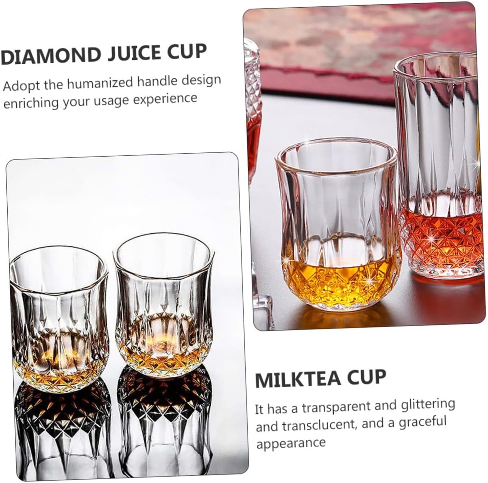 Jarras de cerveza personalizadas, jarras de cerveza, jarras de cerveza, 4 piezas de vasos de roca de cristal, vasos de cóctel antiguos de cristal vintage, vasos de agua, vasos de cerveza de diamante,
