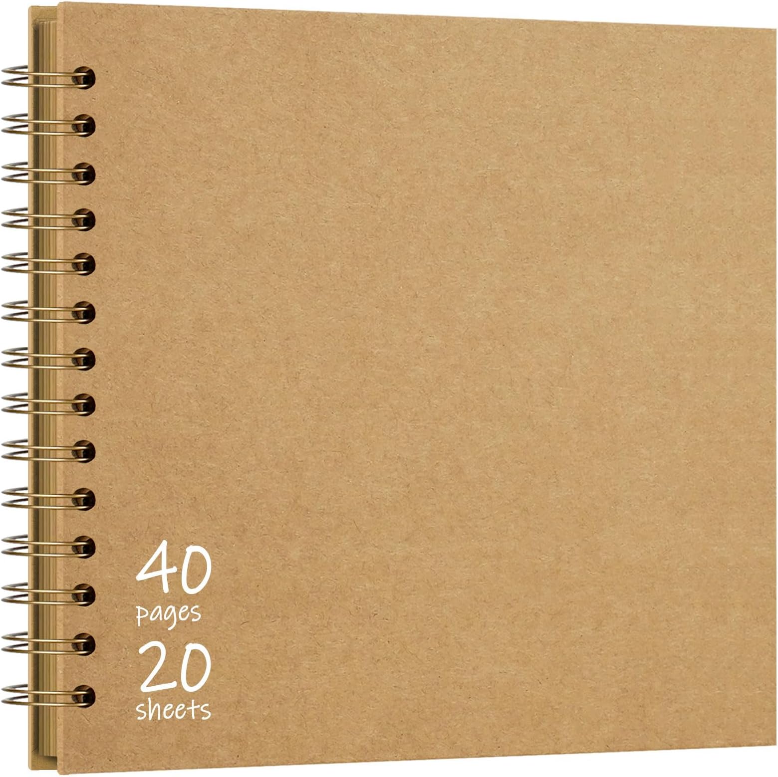 Vienrose DIY Scrapbook Album 8x8 Inch Hardcover Kraft Paper Scrap Book Photo Albums with 40 Blank Pages for Wedding Baby Shower, Kraft Color