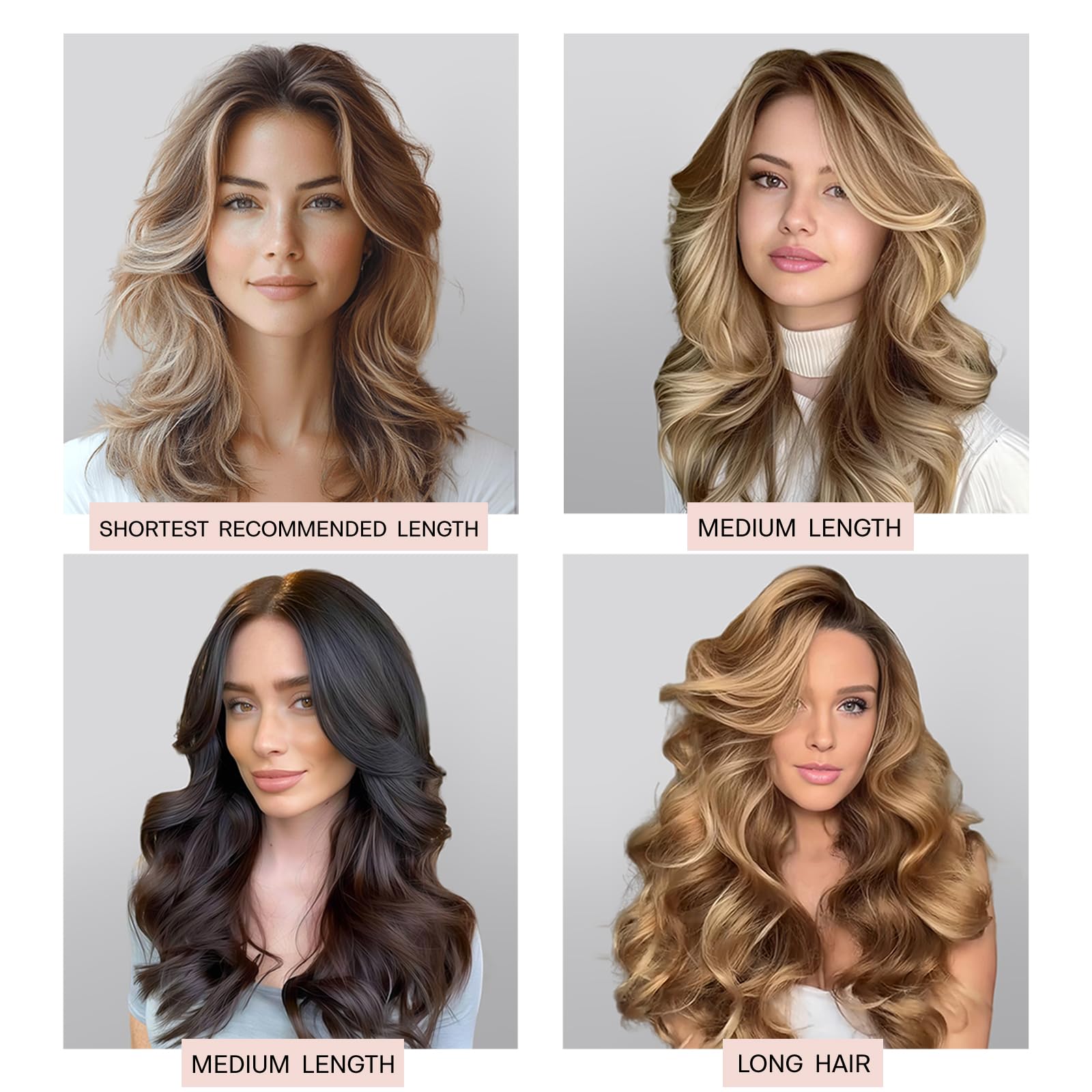 Juego de rizadores de cabello sin calor de satén – Rizos sin calor durante la noche, diadema de barra rizadora jumbo, sin rizadores de calor para dormir (marrón, grande)