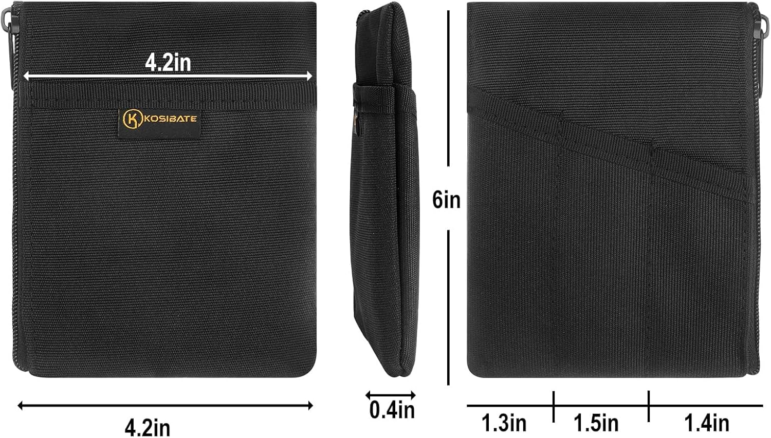 Kosibate EDC Pouch, EDC Organizer, Tool Pouch for Knife/Flashlight/Tactical Pen/Card-Men's Slim Pocket Organizer for Daily Carry