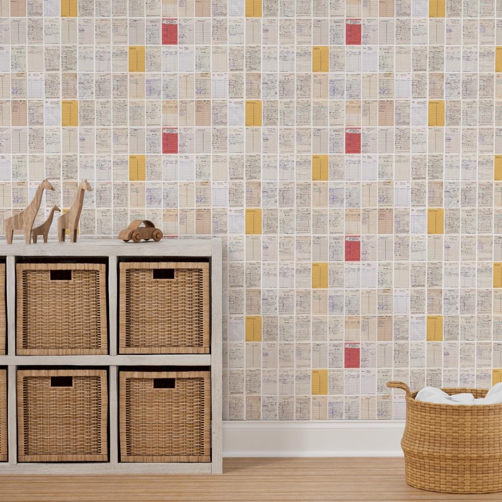 Spoonflower Peel & Stick Wallpaper 3ft x 2ft - Old Friends Library Books Book Librarian Custom Removable Wallpaper