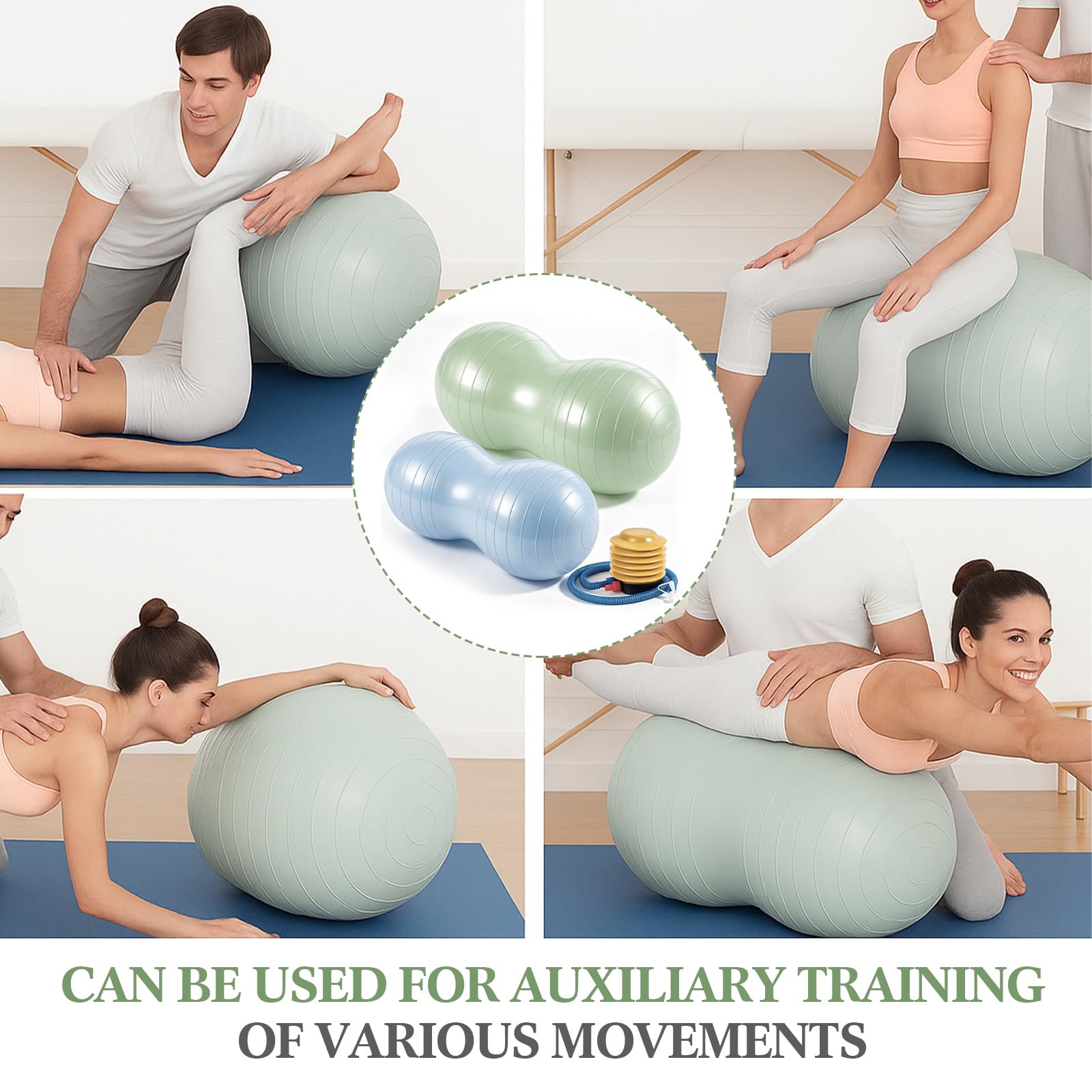 Jexine Palla di arachidi per la gravidanza di terapia dei bambini | Palla da yoga con pompa, adatta per allenamento alla nascita, design stabile anti-scoppio, strumento sensoriale per autismo