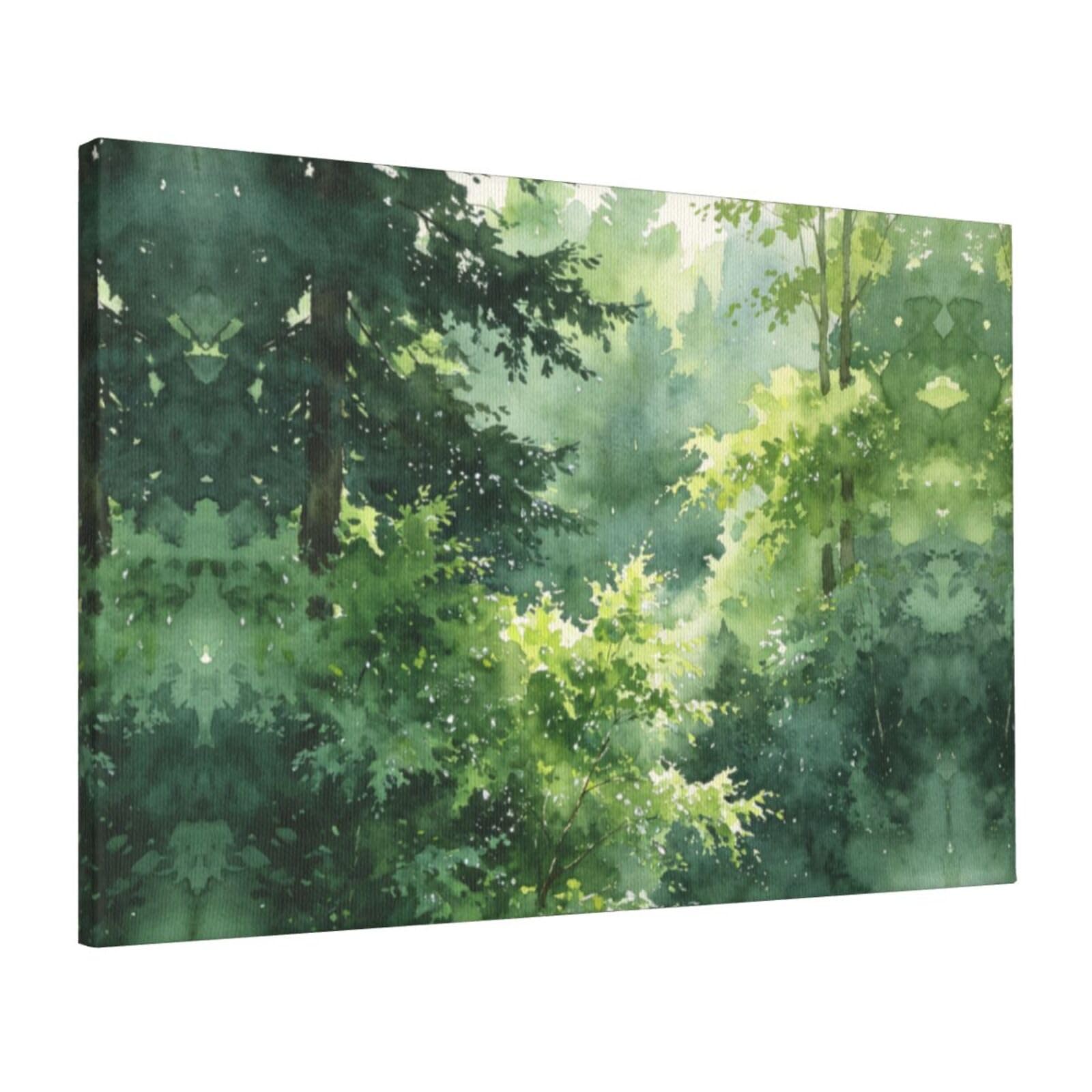 CNTDBU Forest Wash Canvas Wall Art 16x24 Inch-Large Modern Painting Print for Living Room, Framed Ready to Hang Artwork for Bedroom