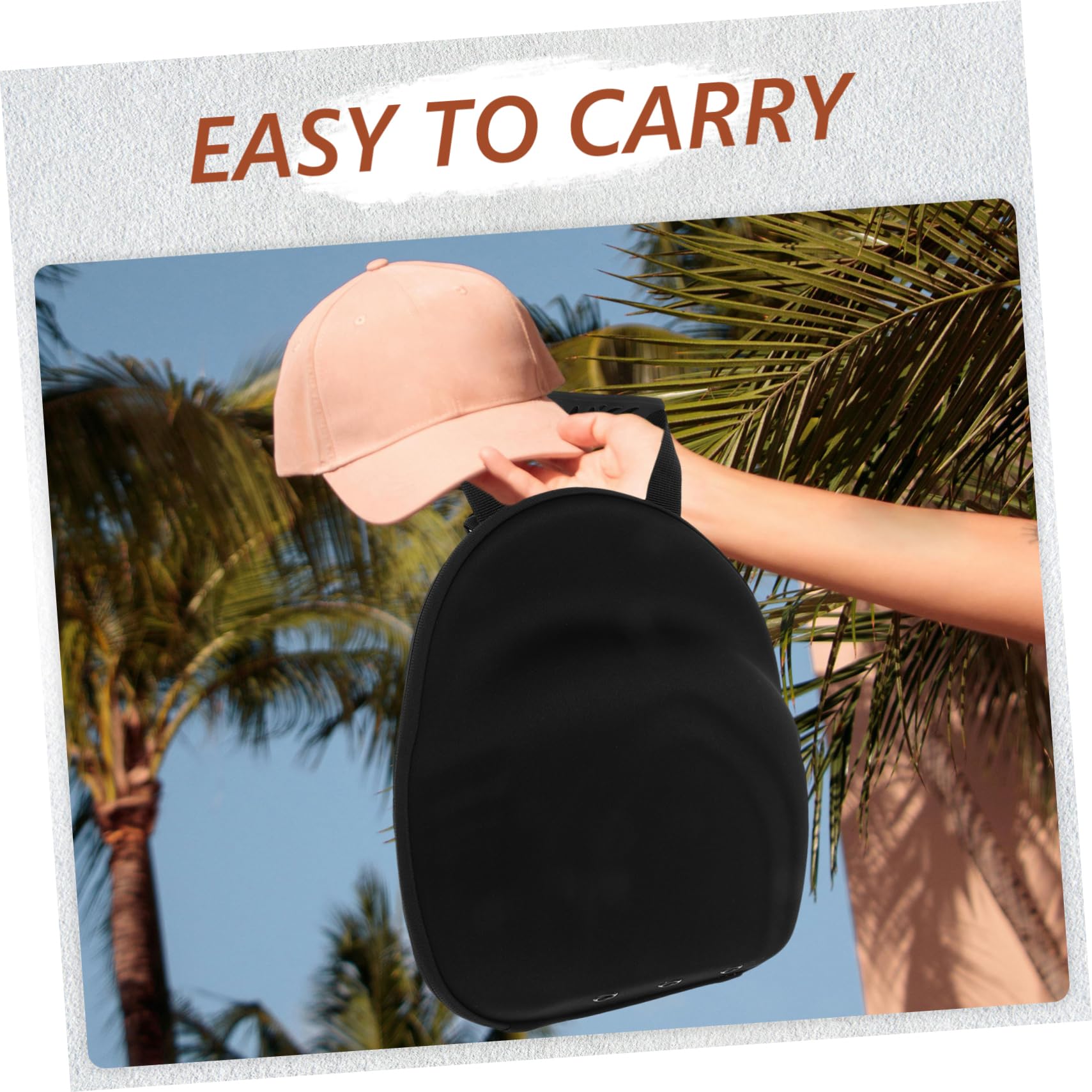 Healifty Bolsa Organizadora Portátil para Gorras de Béisbol de Material Eva Negro, Resistente a Presión y Fácil de Transportar para Deportes y Viajes