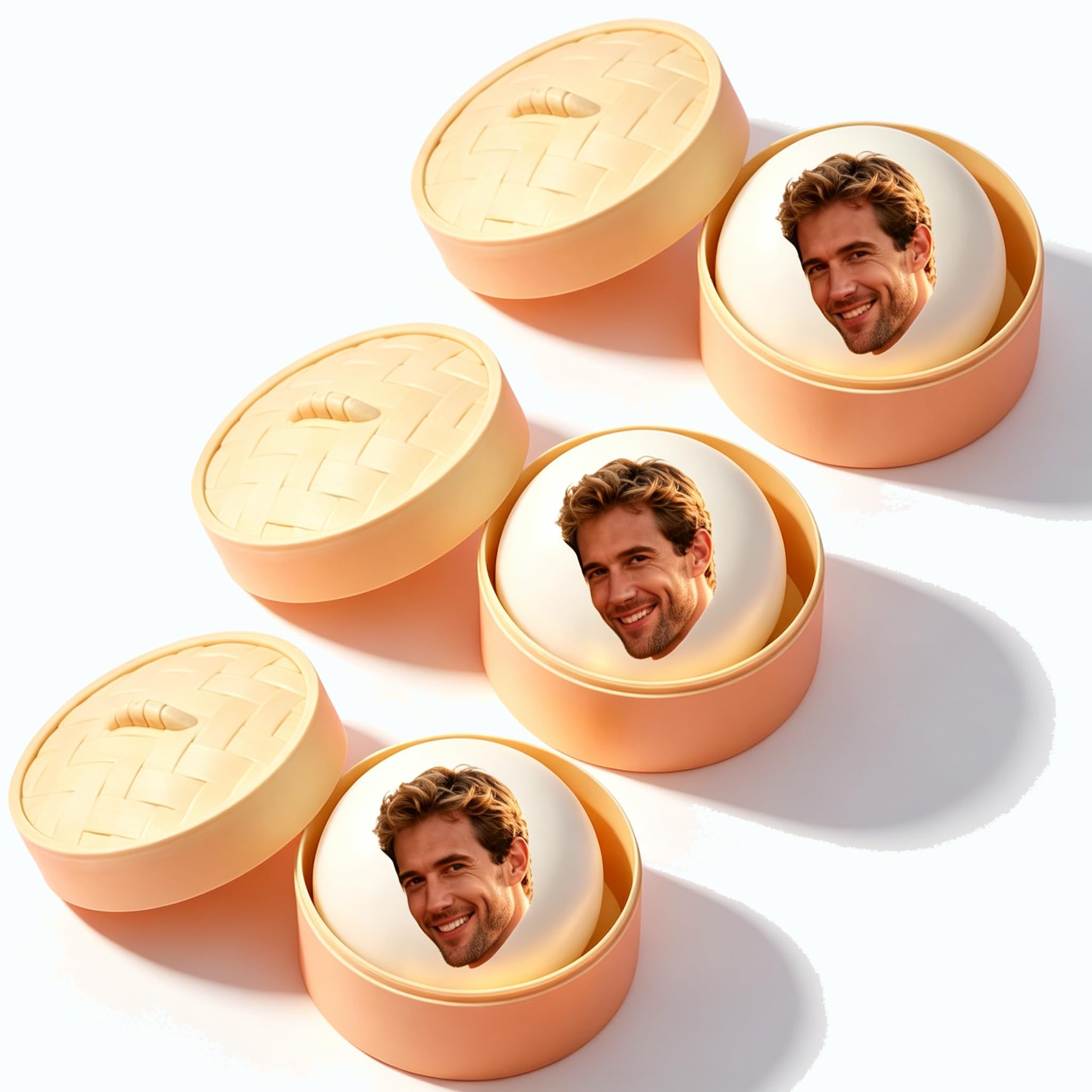 Personalised Stress Relief Squeeze with Your Photo –1/2/3 PCS Squishy Soft Stress Relief Block, Compact Bun Shape for Desk,Office – Personalised Face Tool, Slow Rebound Sensory Aid for Adults (3PCS)