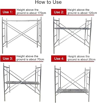 Portable Scaffolding Equipment, Mobile Scaffolding Platform, 6 Feet Tall Adjustable Scaffold Tower, for Home Stairs Roof Warehouse, 500 lbs Load, Multipurpose (One Color 2.5mm Thickness)