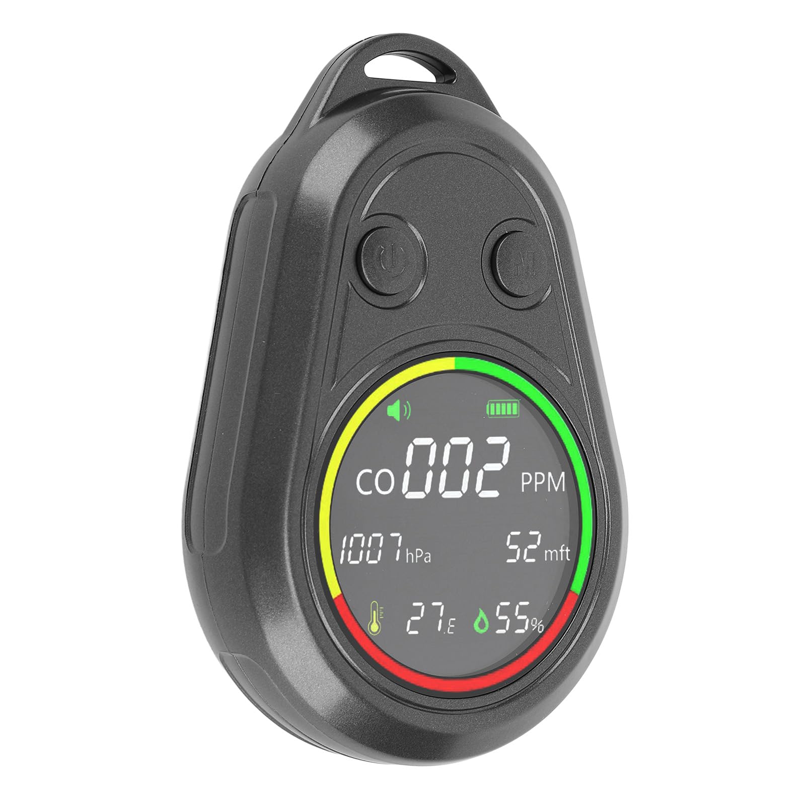 Portable Air Quality Detector 5 in 1 CO Altitude Atmospheric Pressure Temperature Humidity Tester with Altimeter Barometer Thermometer for Outdoor Activities