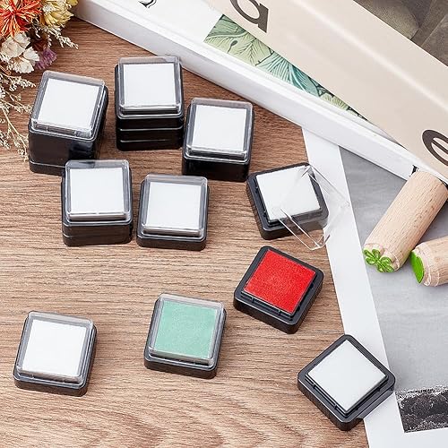 Miniatura 4 de OLYCRAFT 30 almohadillas de tinta en blanco vacías para sellos de tinta vacía, almohadilla de sello de tinta para bricolaje, sin tinta, almohadillas