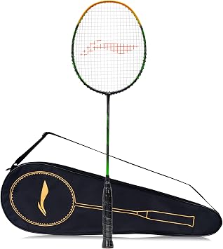 Li-Ning Badminton Racket G-Force 3600 Superlite Carbon Fibre Strung Dark Grey, Gold, G4 - 4 1/2 inches