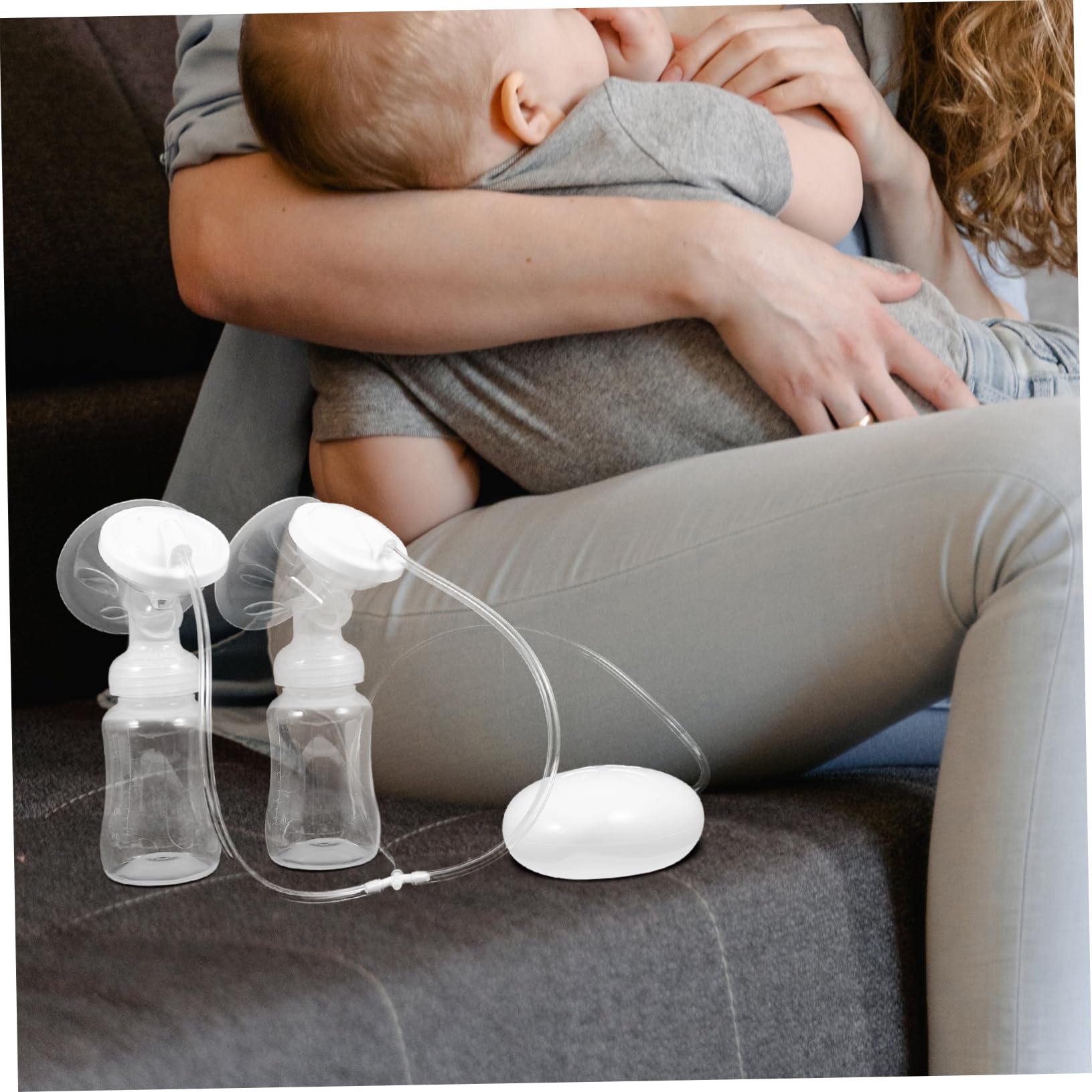 Hemobllo Tiralatte Elettrico Silenzioso Massaggio Bianco per Mamme Diverse Regolazioni