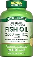Vista 1 de Nature's Truth Aceite de pescado de 2000 mg 110 cápsulas blandas Omega-3 Sabor a limón Suplemento sin OMG y sin gluten