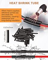 Vista 7 de NAOEVO Conector de 3 pines impermeable, conectores de 3 cables 16 AWG, conectores eléctricos automotrices macho y hembra con tubo termorretráctil