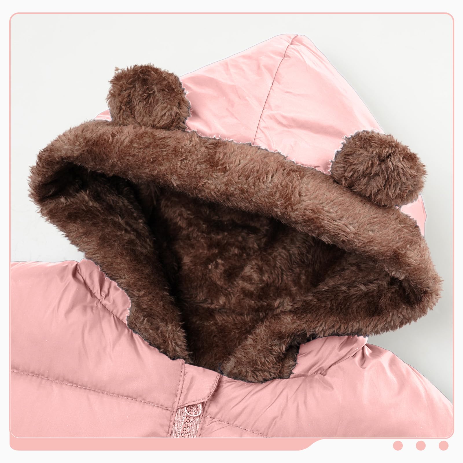 JiAmy Bébé Garçon Fille Gilet, Chaud Rembourré Hiver Bambin Polaire Gilet, Ours Oreilles Enfants Gilet, Sans Manches Veste épaisse Cêtements D'extérieur 18 Mois-6 Ans