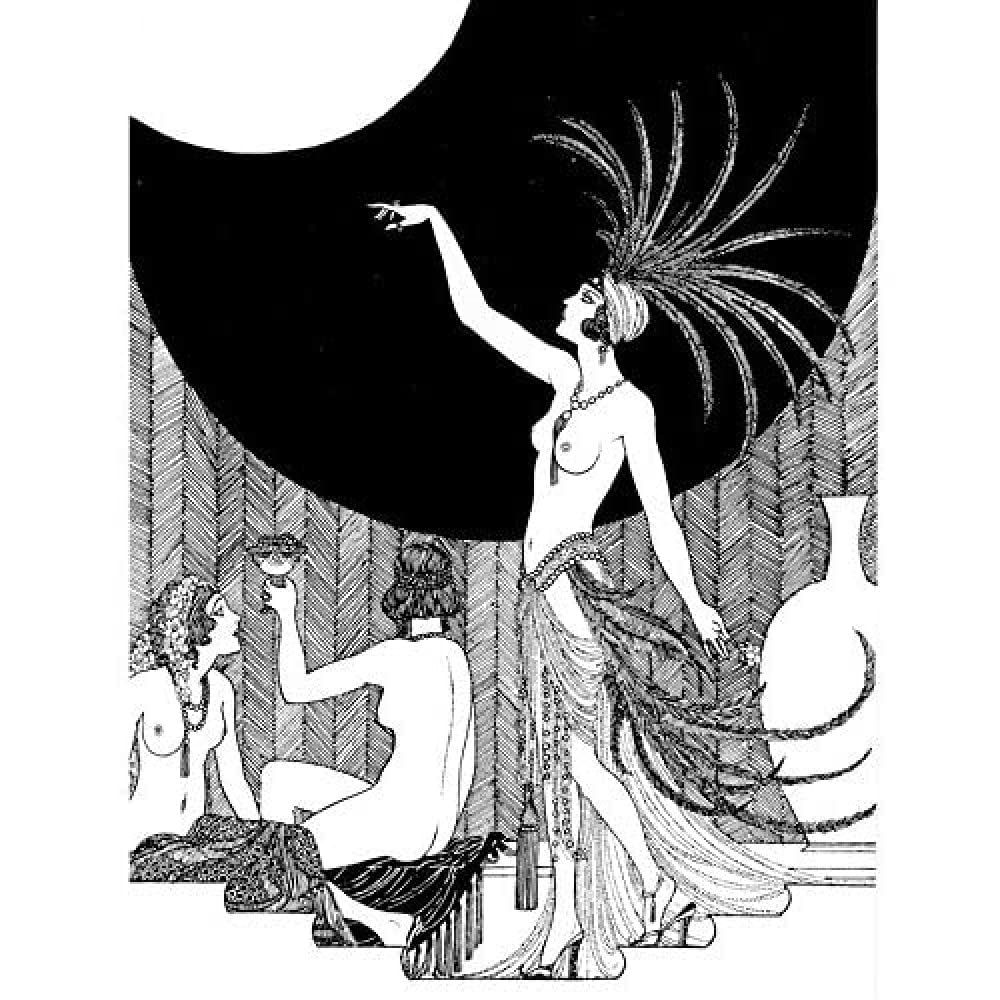 Wee Blue Coo Art Deco Harem Portrait Unframed Art Print Poster Wall Decor 12X16 Inch