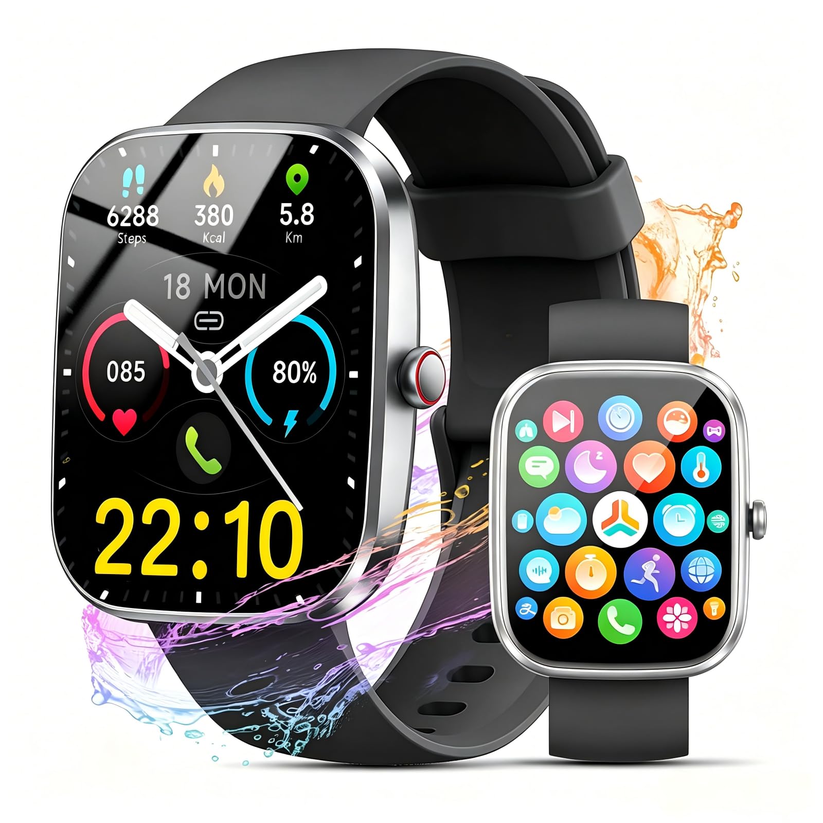 Matast Orologio intelligente per uomo e donna, con oltre 100 modalità sportive, tracker di attività da 4,7 cm, con cardiofrequenzimetro/monitoraggio del sonno