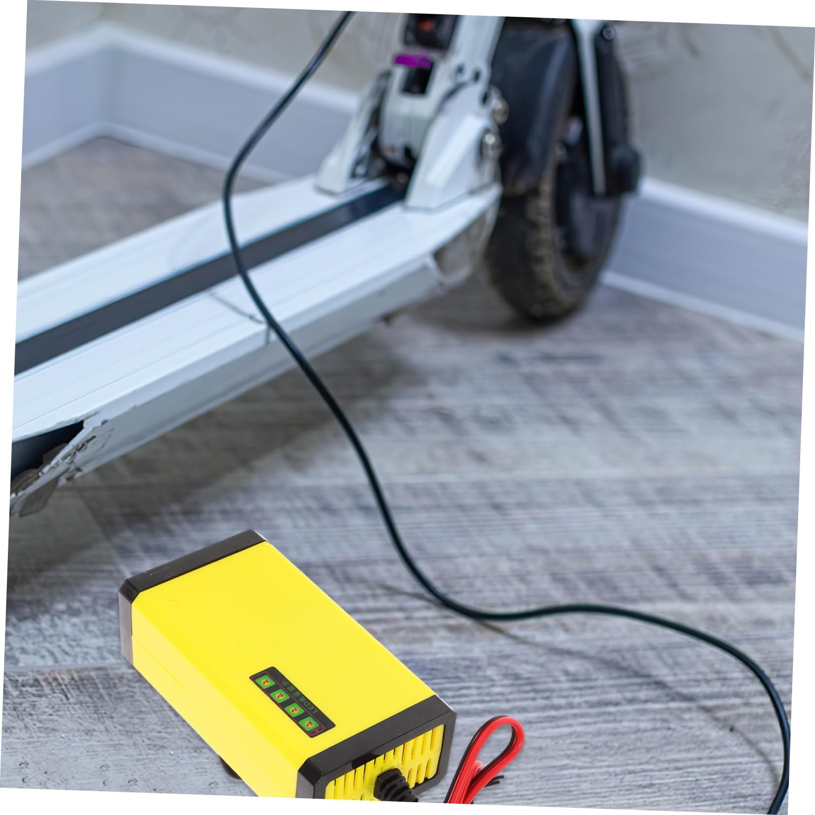 STOBAZA Motorcycle Battery Charger with Power Display Plug Easy Plug and Play Operation Suitable for Various Motorcycle Batteries with Clips