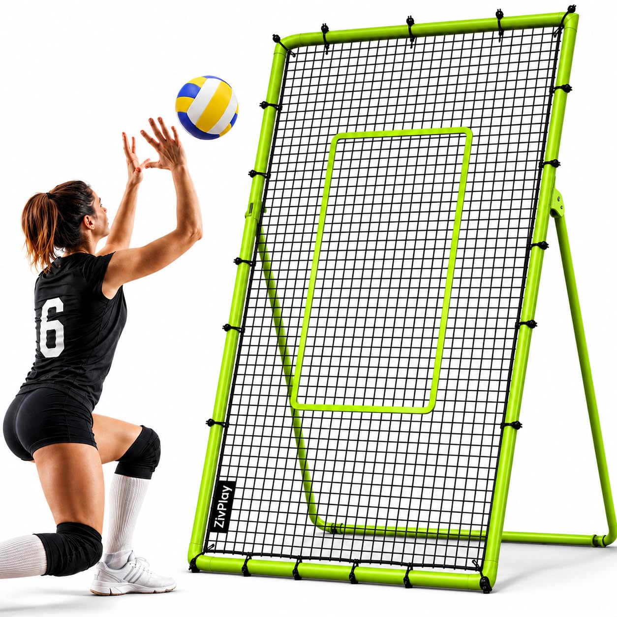 Photo 1 of ***MISSING CORNER LEG*** Volleyball Rebounder Net 7x4 ft Volleyball Rebounder with 5 Adjustable Rebound Angles Bounce Back Training Equipment for Volley Ball Practice