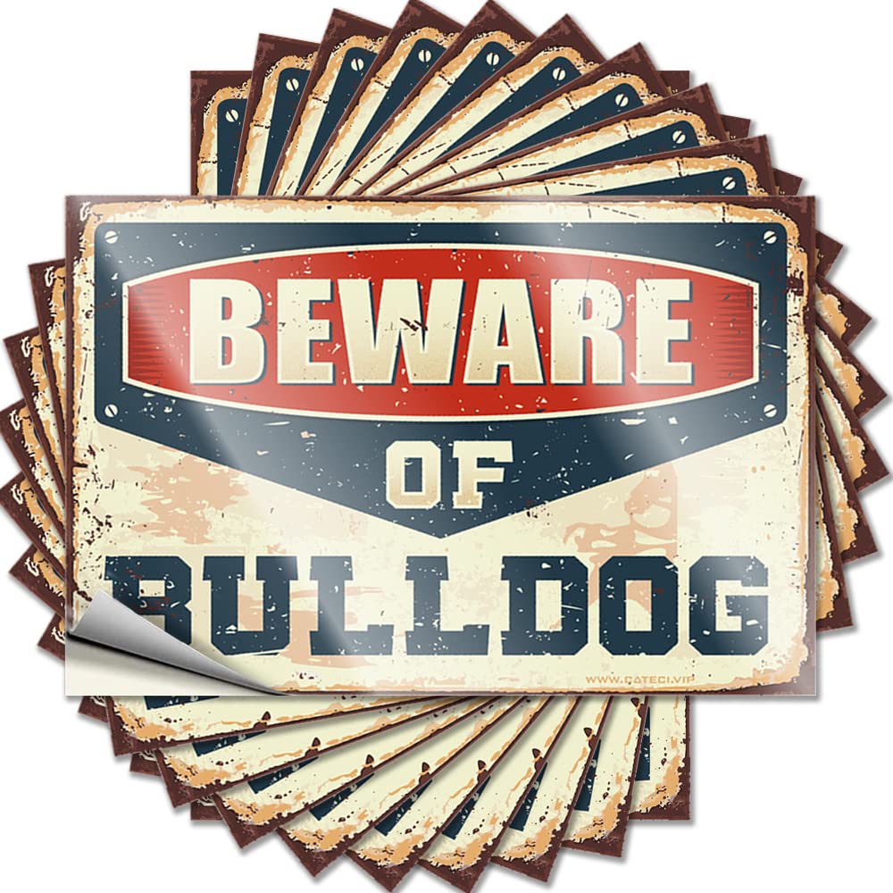 Fzfn Colour Coffee Bar Decor Tumbler Stickers - Beware Of Bulldog Unique Durable Sticker Easy Apply For Football Decor(6X9cm)