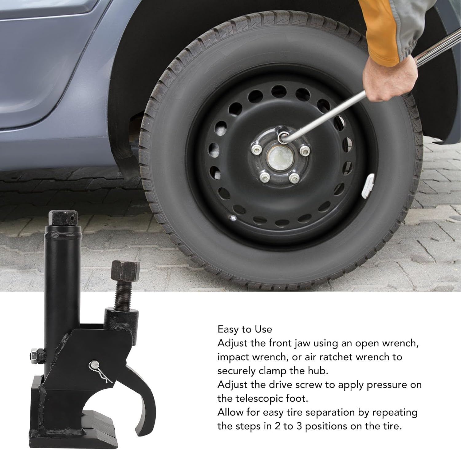 Bnineteenteam Manual Tire Bead Breaker, Metal Portable Tire Bead Breaker Changer Repair Tool Fit for ATVs UTVs Tractors Trucks Cars