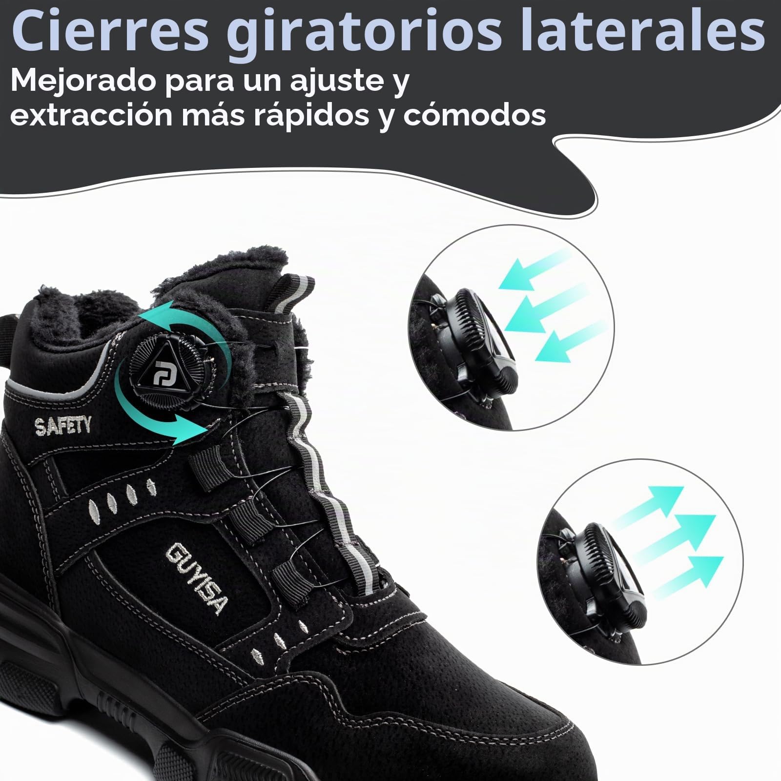 Zapatos de Seguridad para Hombre Mujer Impermeable de Invierno Botas de Seguridad con Puntera de Acero Botas de Trabajo Cómodos Antideslizante Calientes con Forro 38-46 EU