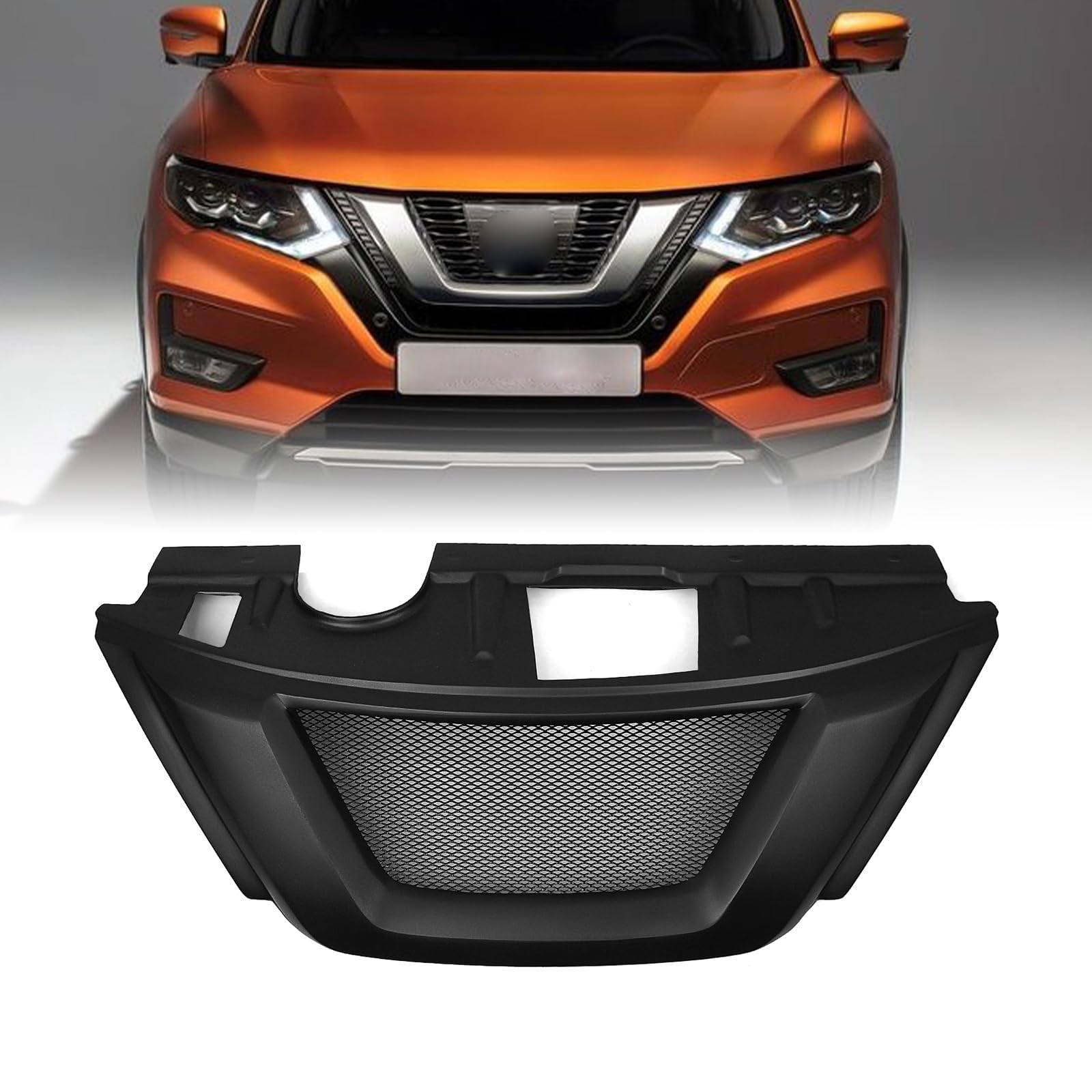 Front Bumper Grille Mesh Grill For Nissan X-Trail 2018-2020 2019 Matte Black