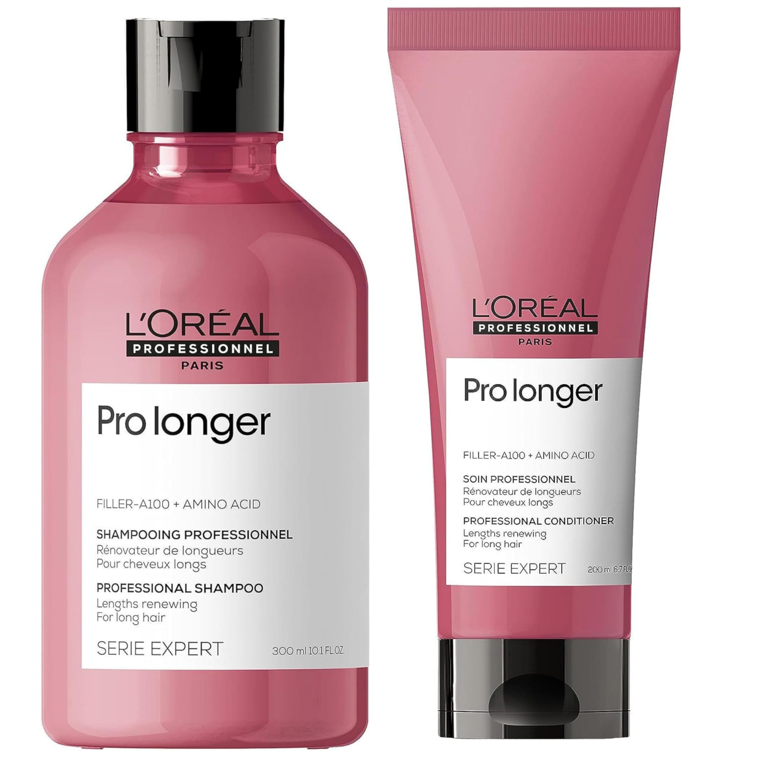 L'Oréal Professionnel Paris | KIT Shampoo Pro Longer 300 ml + Balsamo 200 ml | Routine Rinnovatrice per Capelli Lunghi