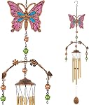 Chimes du vent - Chimes de vent de colibris verts pour les tons profonds extérieurs 34 pouces 5 Tubes en aluminium, Anniversaire, Mémorial, Cadeaux colibri pour maman, Grand-mère, Décorations pour la maison, Jardin, Patio, Cour arrière