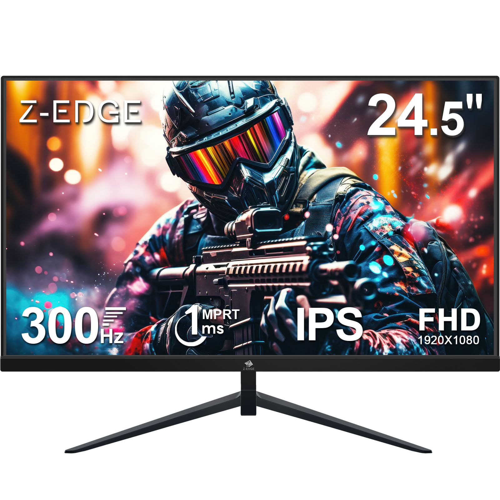 Z-Edge 24.5 inch 300Hz 280Hz 240Hz Gaming Monitor, UG25S FHD 1080p, Ultra Fast MPRT 1ms, IPS Monitor Gaming, PC Computer Monitor, 16.7M Colors, DP x2, HDMI x2