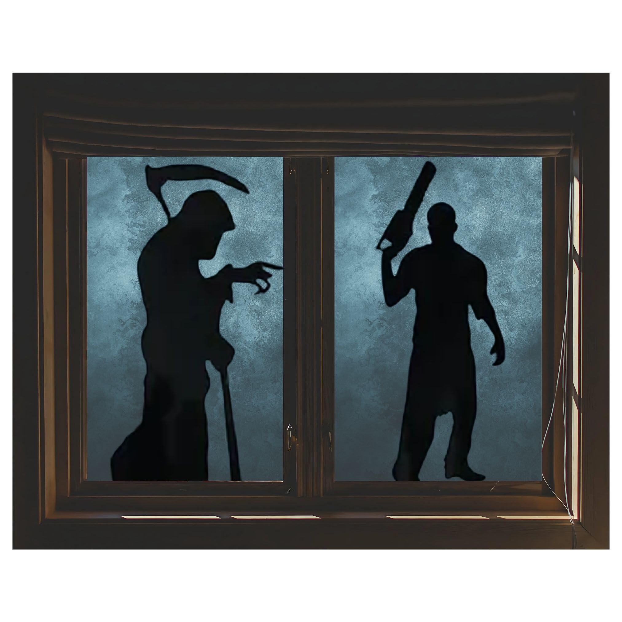 AKH® Halloween Blood Window Silhouette | Pack of 2 | Scary Silhouette Decorations (116 cm × 80 cm) | Spooky Haunted Window Clings for Glass Doors & Windows | Halloween Window Stickers