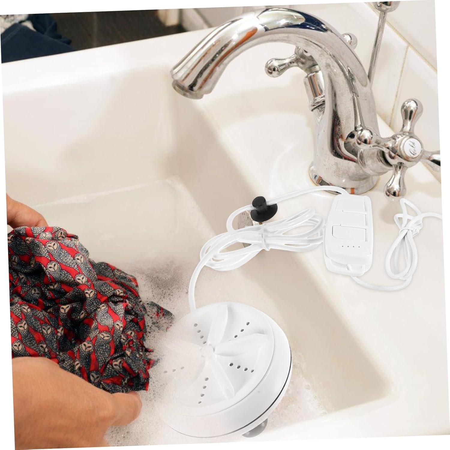 HOMSFOU Mini Turbine Washing Machine Portable Clothes Washer Abs Material Travel Washer Dorm School Easy to Carry