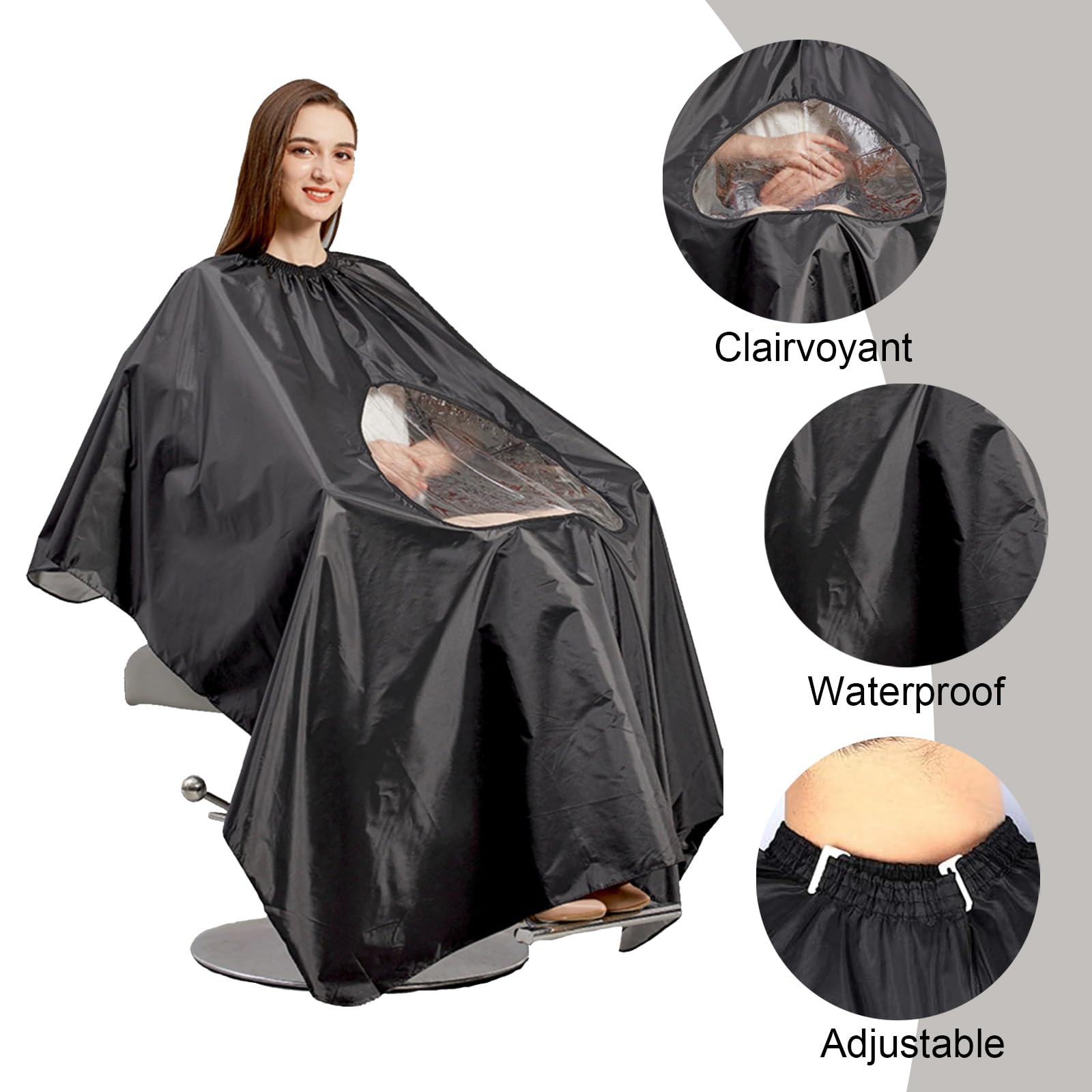 Mantello da Parrucchiere Professionale, Kit Accessori Barberia con Spazzola per Collo, Pettine e Forbici - Ideale per Adulti e Bambini, Adatto per Salone e Uso Domestico