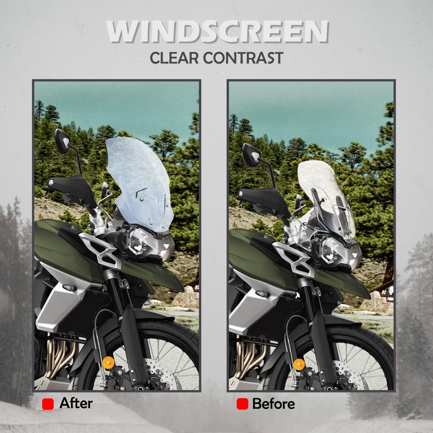Motorcycle Large Windshield Windscreen Front Fairing Double Bubble Wind Shield Screen Deflector Air Flow Compatible with T.riumph Tiger 800 XC/XR/XRX/XRT/XCX/XCA 2018 2019 2020 2021 (Clear)