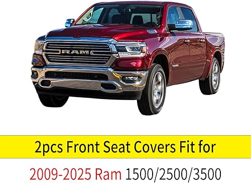 Miniatura 10 de YIERTAI - Fundas de asiento de vehículo compatibles con Dodge Ram 2009-2023, 1500, 2010-2023, 2500 y 3500, camioneta pickup, cuero impermeable,