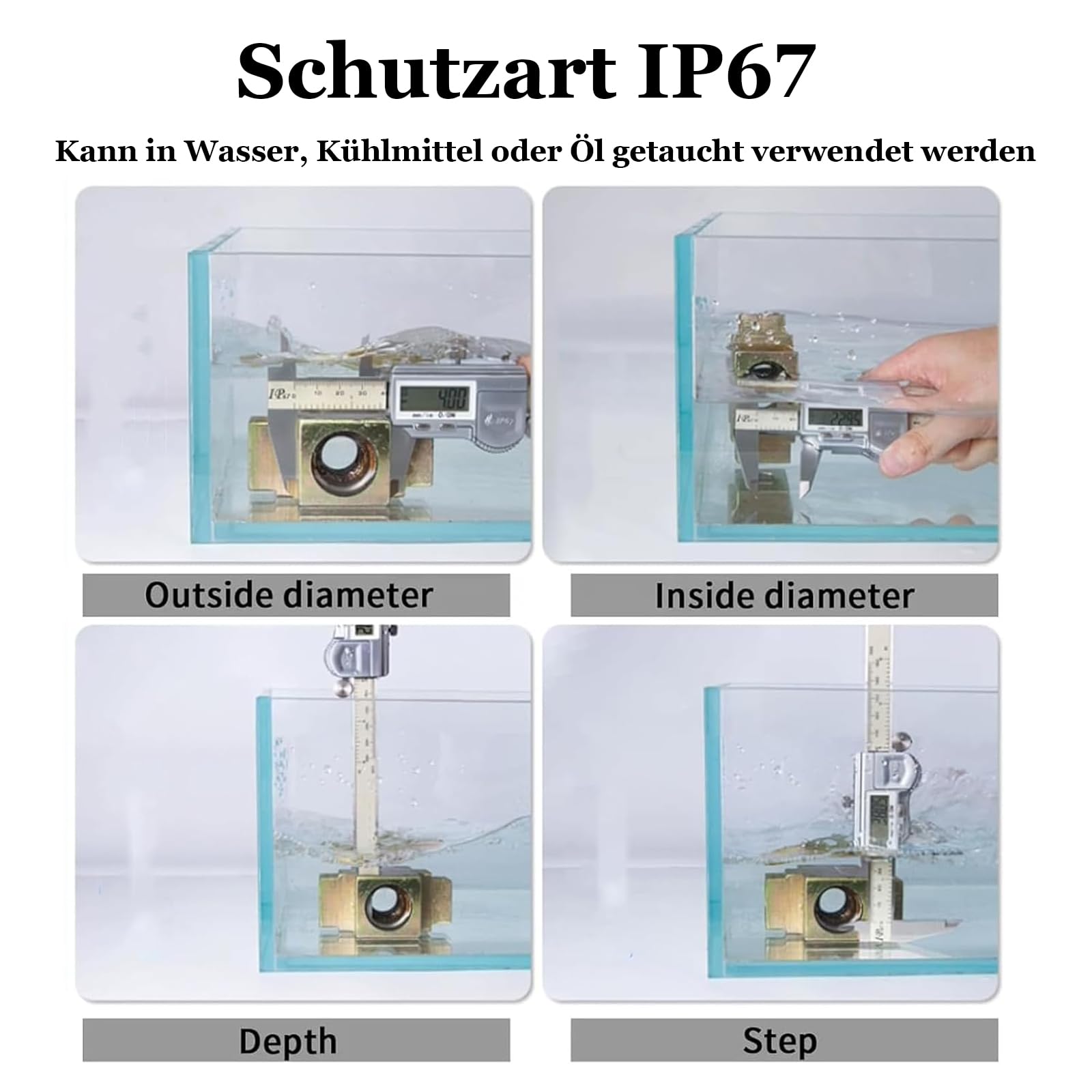Digitaler Messschieber IP67 Wasserdicht, 300 mm Elektronische Schieblehre aus Edelstahl, Staubdichtes Messwerkzeug, 0,01 mm/0,0005" Auflösung für Industrie & Werkstatt (300 mm)