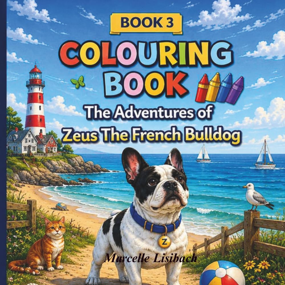 The Adventures of Zeus the French Bulldog: Zeus at the Seaside: The Colouring Book