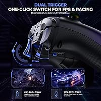 Vista 6 de ECHTPower Upgrated PC Gaming Controller TMR Hall Effect Joysticks Anti-Drift & Dual Triggers, 1000Hz Polling Rate, Turbo & Vibration, Programmable